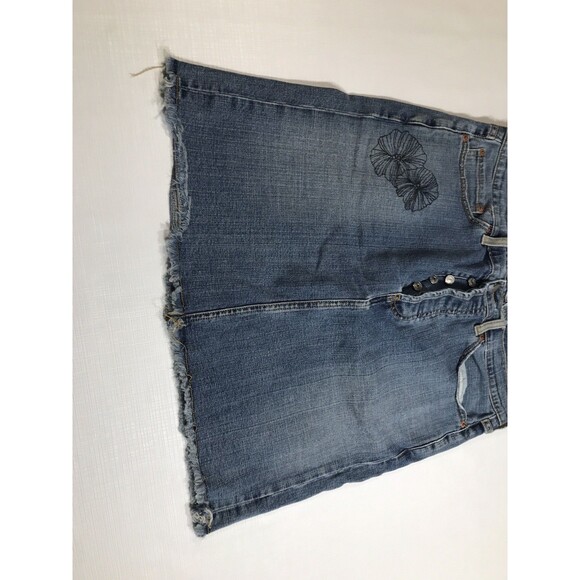 VTG Levi's Denim Skirt Womens Size 14 Button Fly A-Line Pockets 90s Y2K - Picture 3 of 8